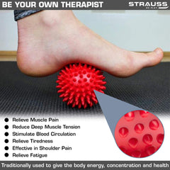 Strauss Acupressure Hard PVC Massage Ball, 2.7-Inch, (Red)