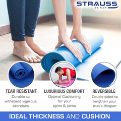 Strauss Yoga Mat, 4 mm (Blue)
