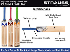 Strauss Scoop Tennis Cricket Bat | Edition: Blaster | Full Size | Kashmir Willow | Plain | Lightweight | Tennis Ball Cricket Bat