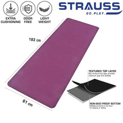 Strauss TPE Eco-Friendly Yoga Mat, 6 mm (Purple)