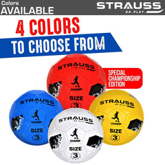 STRAUSS Official Football Size 3 | Professional Match Ball for Indoor & Outdoor Games & Training for Kids & Adults | Granular Texture with High-Performance Grained Surface, (Yellow)
