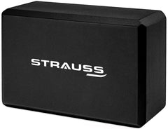 Strauss Yoga Block Pair, (Black) with Yoga Belt