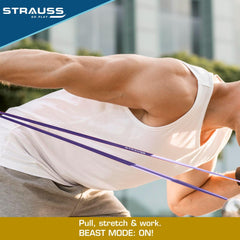 Strauss Resistance Band | Pull Up Bands Ideal for Home Exercise,Chin Ups, Squats & Core Workout | For Gym Men & Women | Resistance Bands, Loop Bands & Toning Bands | Resistance Level: 21-46Kg,(Purple)