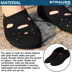 Strauss TPE Eco-Friendly Yoga Mat, 6mm (Purple) and Yoga Shoes, (Black)