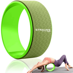 Strauss Yoga Wheel | Ideal for Stretching, Backbends, Exercise, Deep Tissue Massage & Back Pain Relief | Dharma Yoga Prop Wheel with Ultimate Comfort  | 12-inch, (Green)