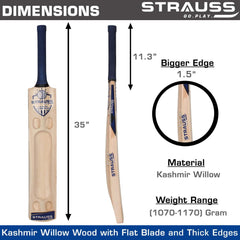 Strauss Kashmir Willow Cricket Bat, (Short Handle) Designer
