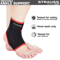 Strauss Elbow Support, Free Size and Ankle Support, Large