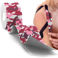 Strauss Kinesiology Sports Tape Knee, Calf & Thigh Support (Camo Pink)