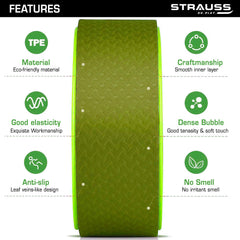 Strauss Yoga Wheel | Ideal for Stretching, Backbends, Exercise, Deep Tissue Massage & Back Pain Relief | Dharma Yoga Prop Wheel with Ultimate Comfort  | 12-inch, (Green)