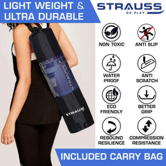 Anti Skid Solid PVC Yoga Mat With Carry Bag|Exercise Mat for Home,Gym(Pack of 2)