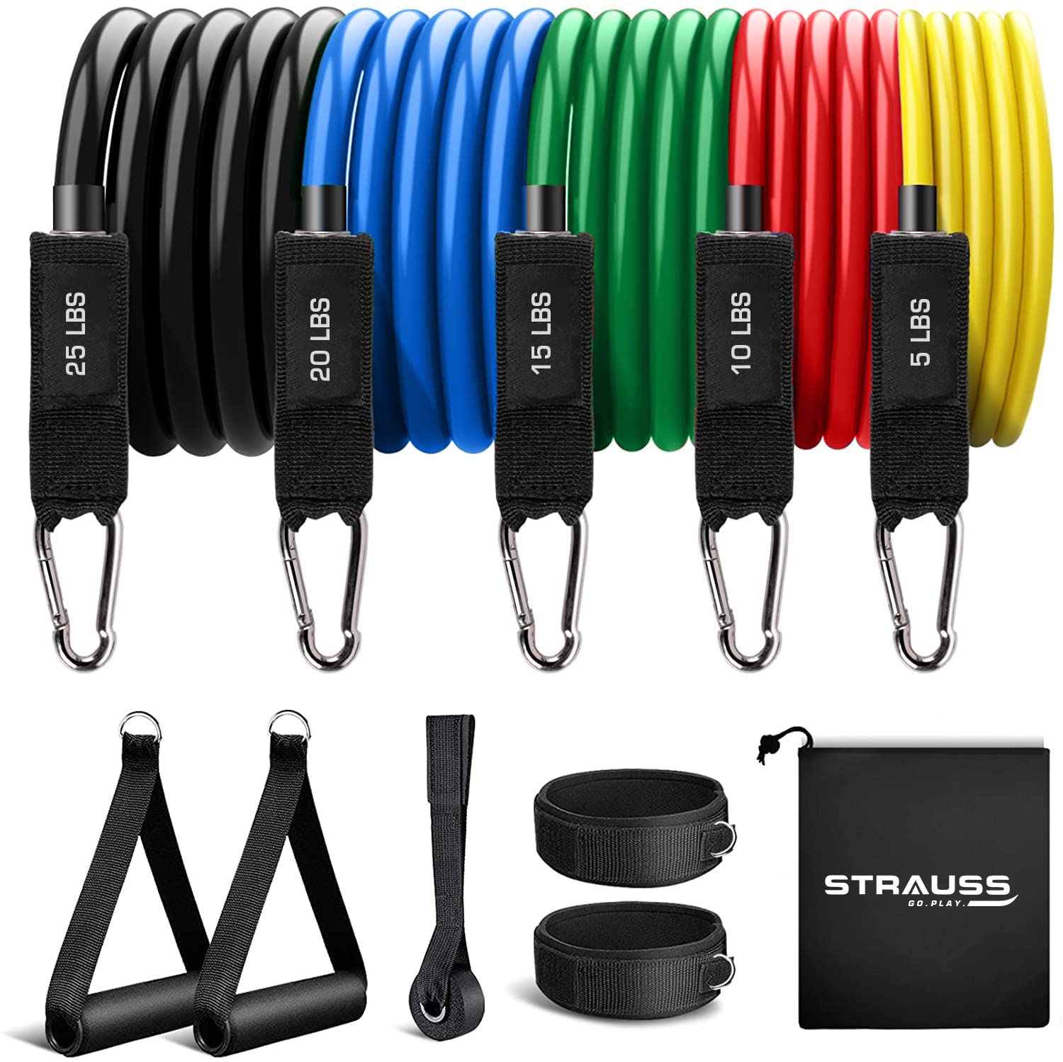 Strauss Resistance Bands Set (5pcs), Exercise Bands