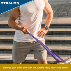 Strauss Resistance Band | Pull Up Bands Ideal for Home Exercise,Chin Ups, Squats & Core Workout | For Gym Men & Women | Resistance Bands, Loop Bands & Toning Bands | Resistance Level: 21-46Kg,(Purple)