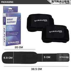 Strauss Wrist Support, Pair (Free Size, Black)