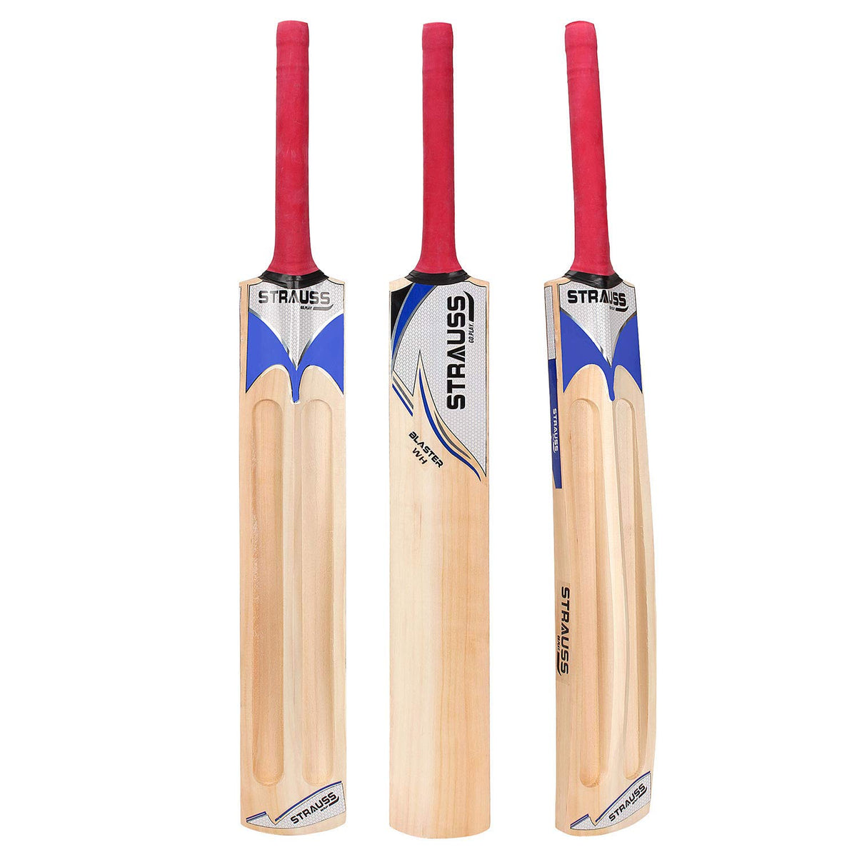Strauss Blaster Scoop Tennis Cricket Bat,Plain, (Wooden Handle)