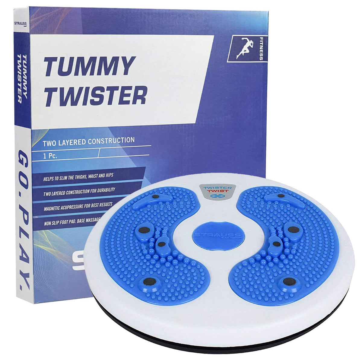 Strauss Tummy Twister and Double Wheel Ab Exerciser With Knee Pad