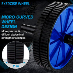 Strauss Premium Exercise wheel Ab Roller with PVC Handles, (Blue)