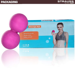 Strauss Dual Yoga Massage Ball, (Pink)