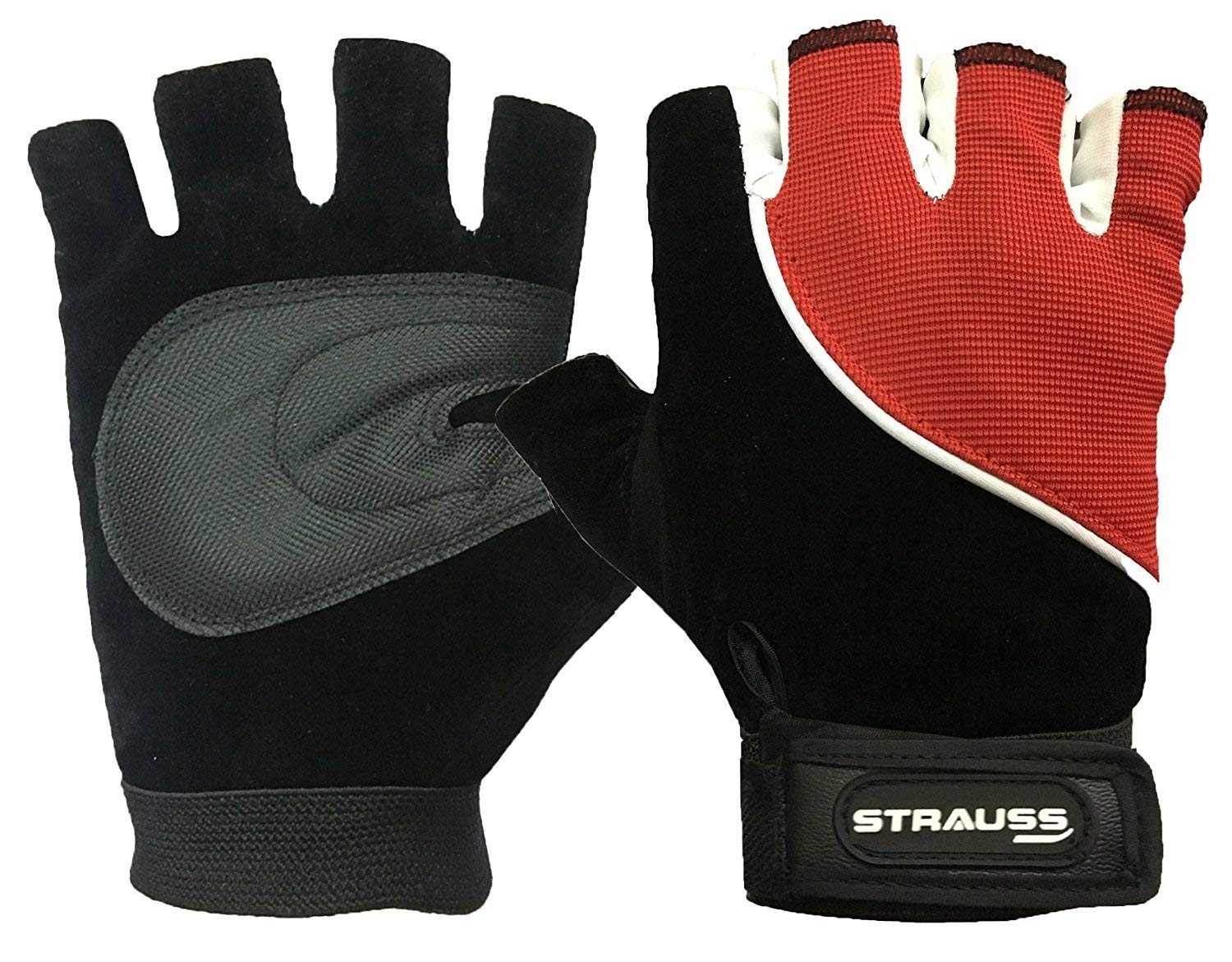 Strauss Cycling Gloves, Small, (Black/Red)