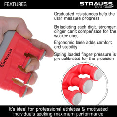 Strauss Adjustable Finger Hand Grip, (Pink)