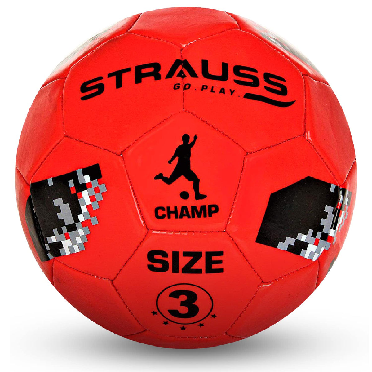 Strauss Official Basketball Size 3 | Professional Match Ball for Indoor & Outdoor Games & Training for Kids & Adults | Superior & Soft Grip with Granular Texture & High-Performance Grained Rubber Surface, (Red)