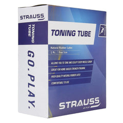 STRAUSS Natural Rubber Double Toning Tube or Resistance Band Toning Tube for Exercise & Stretching | Suitable for Full Body Workout (Grey)