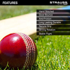 Strauss Cricket Leather Ball, 4 Piece, (Pack of 1)