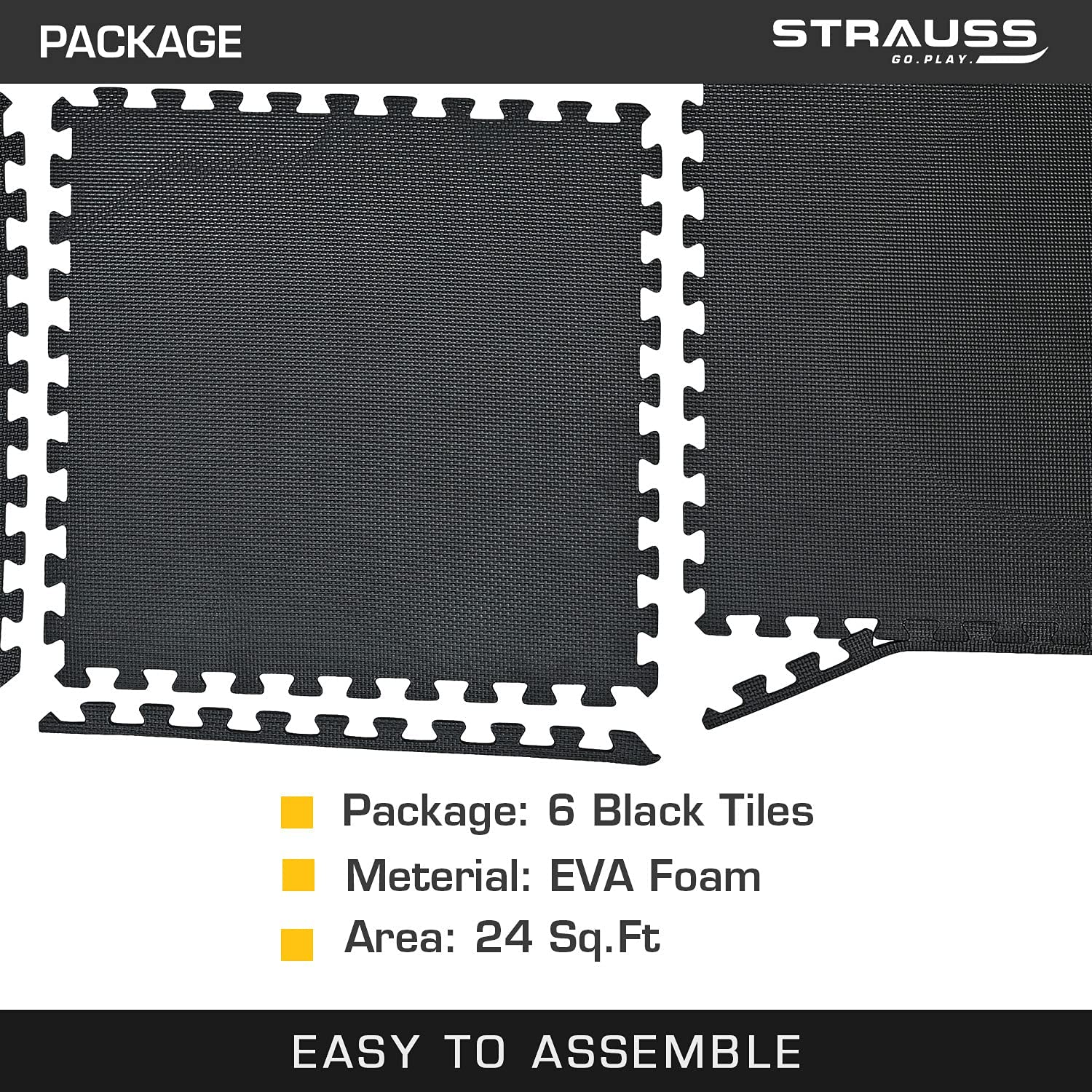 Strauss Puzzle Exercise Mat Interlocking Tiles
