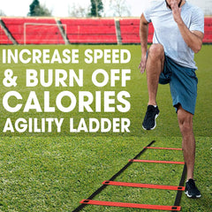 Strauss Adjustable Exercise Agility Ladder, 8m, (Red)