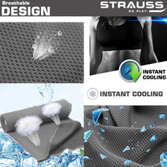 STRAUSS Cooling Towel, 90 cm, (Grey)