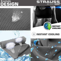 STRAUSS Anti-Microbial Sports Cooling Towel, 80 cm, (Grey)