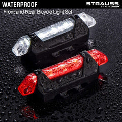 Strauss Bicycle USB Rechargeable 5 LED Tail Light, (Red)