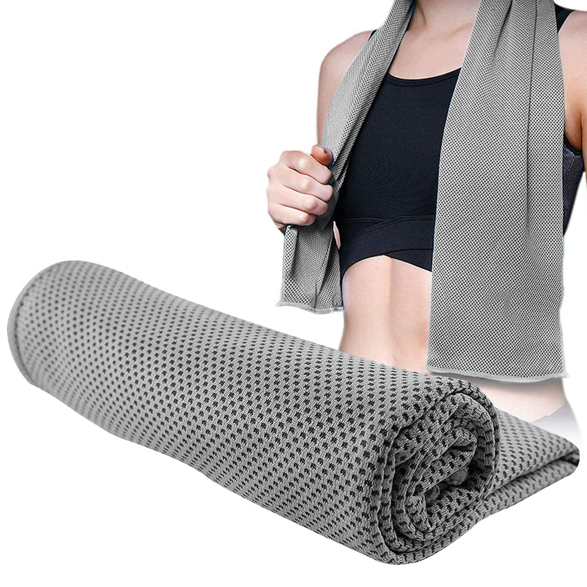 STRAUSS Cooling Towel, 90 cm, (Grey)