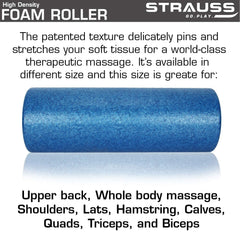 Strauss High Density Foam Roller, 30cm, (Blue)