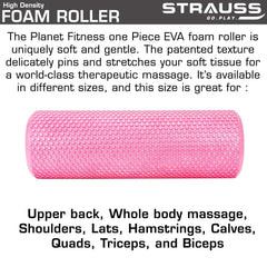 Strauss Foam Roller (Pink), 30 cm and Yoga Block (Pink)
