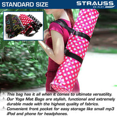 Strauss Yoga Mat, 6mm (Purple Floral) and Anti-Slip Yoga Towel (Purple)