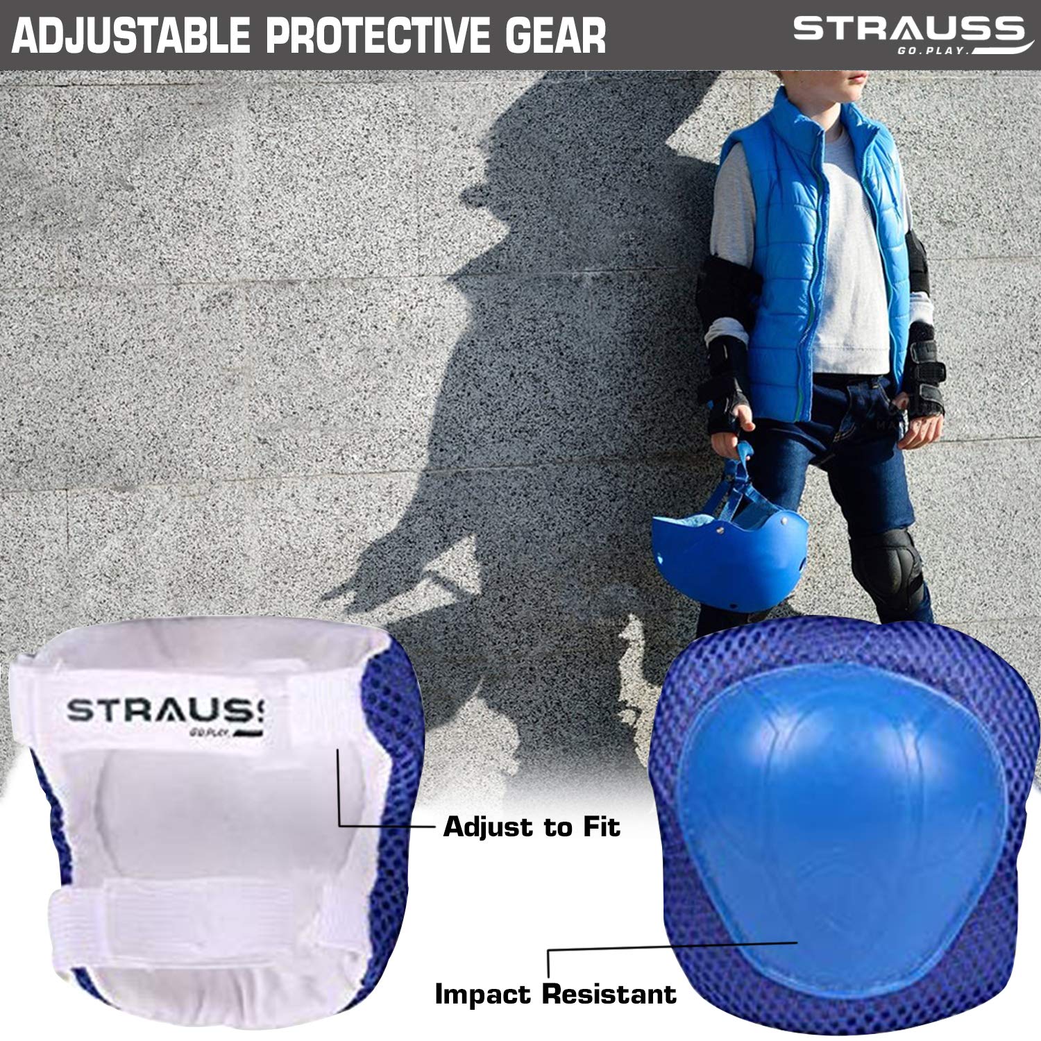 Strauss Protective Gear Set, (Blue)
