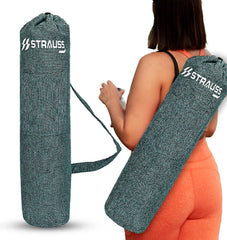 STRAUSS Jute Yoga Mat Bag with Shoulder Strap, (Green)