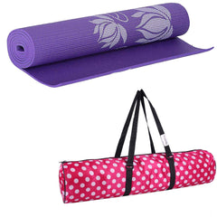 Strauss Yoga Mat 6MM,(Floral Blue) and Yoga Mat Bag,Floral (Full Zip)